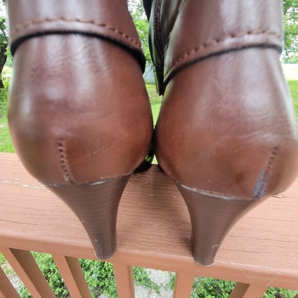 Arizona Jean Company Absolute Chocolate Brown Faux Leather Slouchy Boot Size 10 - Picture 8 of 11